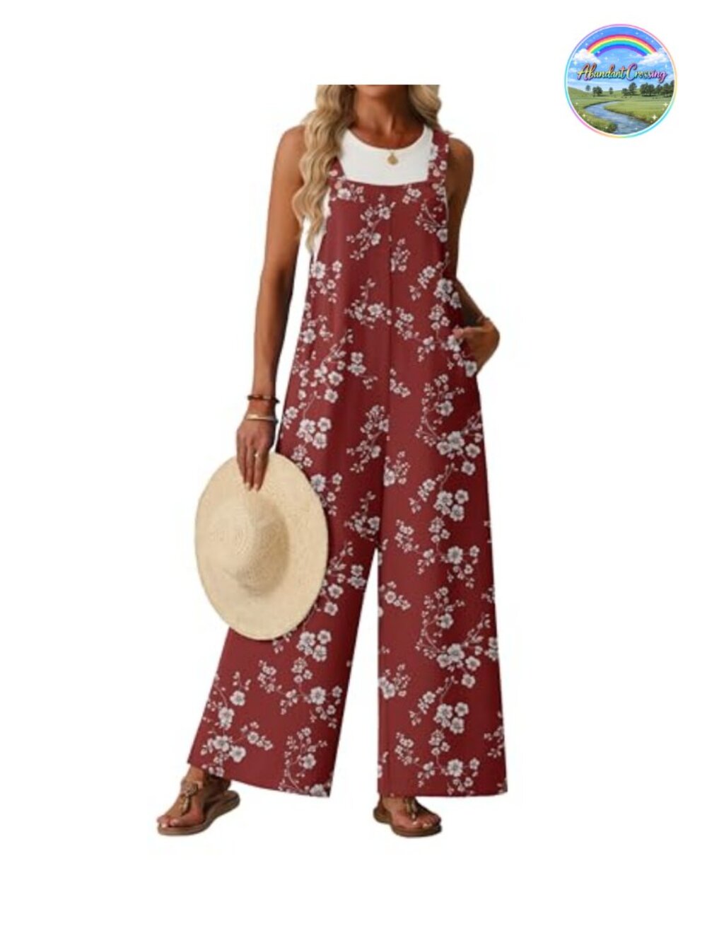 Overalls for Women Casual Summer Wide Leg Jumpsuits Floral